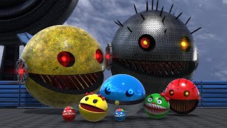 Pacman & Robot Pacman & Ball Pokemon Vs Spiky Monster Pacman ! screenshot 1