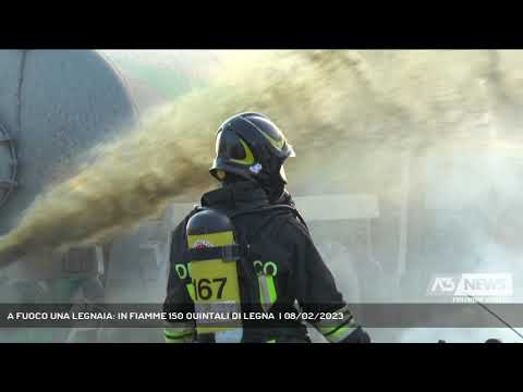 A FUOCO UNA LEGNAIA: IN FIAMME 150 QUINTALI DI LEGNA  | 08/02/2023