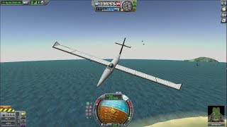 Simple (initially powered) glider in kerbal space program.