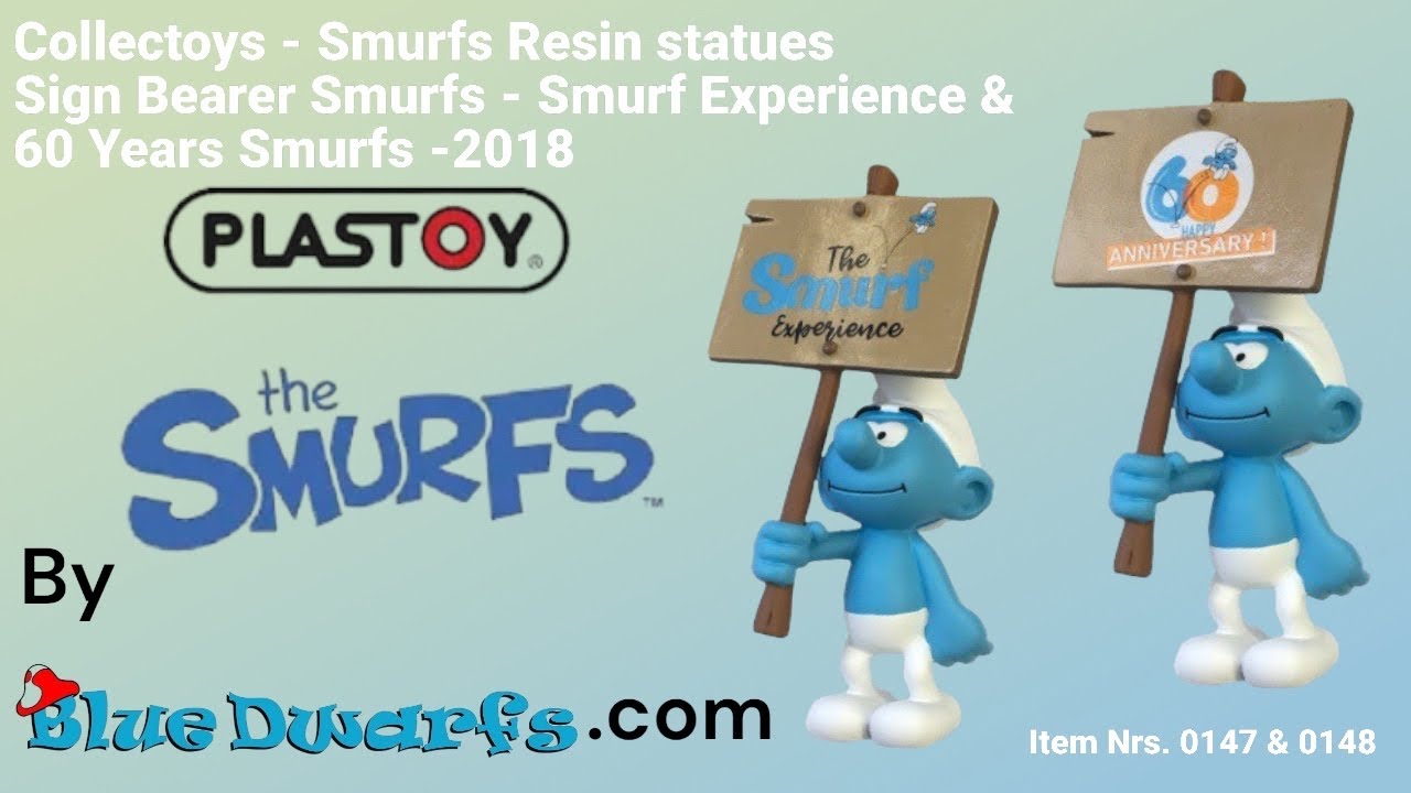 Sign bearer Plastoy Smurfs Figurines - 60 years smurfs and Smurf Experience - 2018