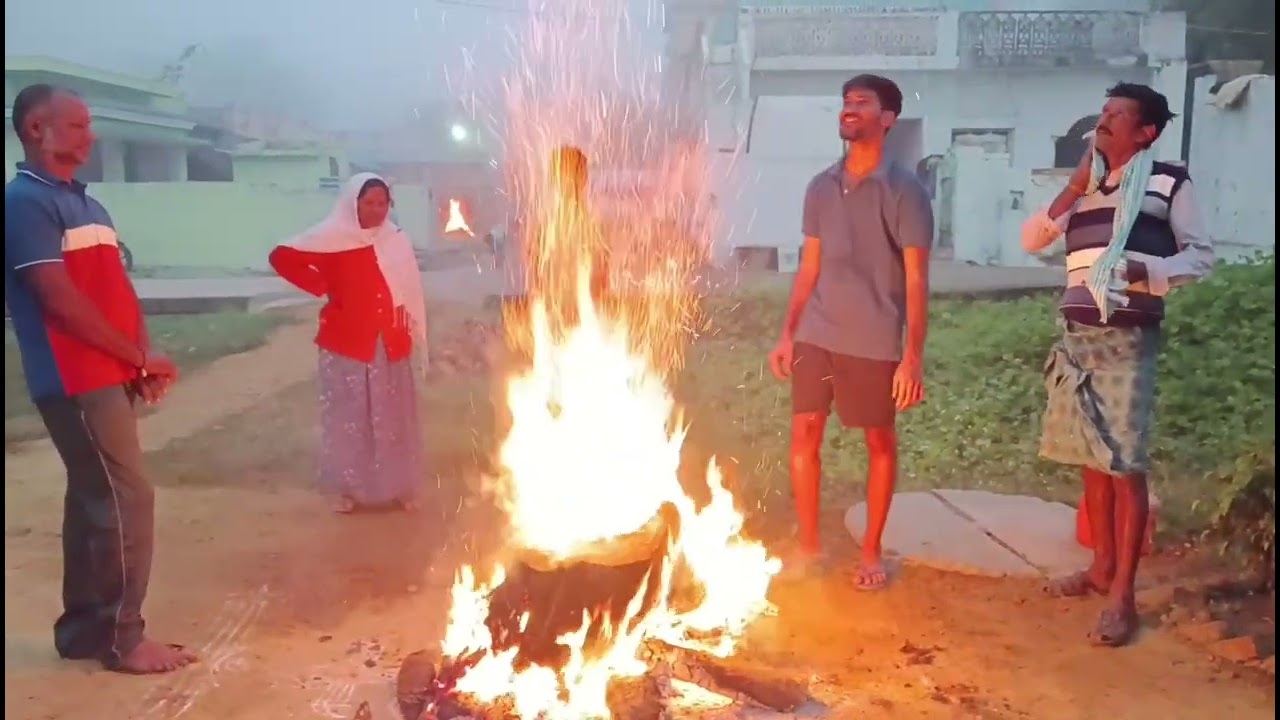 Bhogi Mantalu at my village, see it, like it and subscribe. Happy bhogi to all 