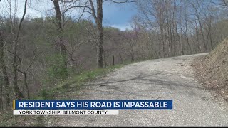Belmont County man warns slips have made his road impassable