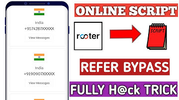 Rooter Online Refer Script || Unlimited refer bypass script || Instant Payment