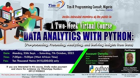 Full video clip on our Day 2 of Data Analytics with Python training conducted on 26th Sept., 2023.