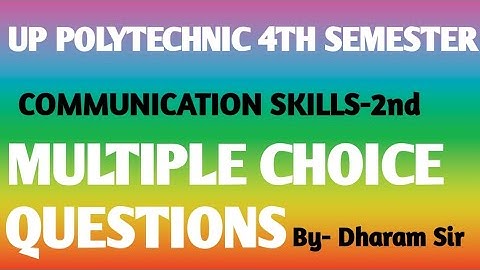 communication skills 2nd mcq II bteup 4th semester Exam II Communication skills mcq in hindi II MCQs