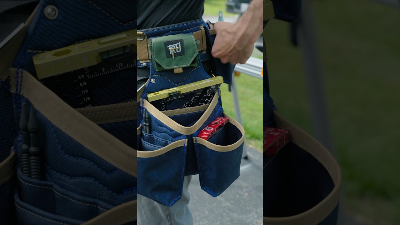 Custom made trim carpentry bags from TRU gear. 