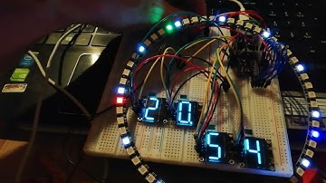 NTP clock with 7-segment numbers on 4 OLED displays and round led clock (4)