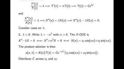 AN3NA (F20) Video 3.4: separation of variables for the heat equation (Example 2.3.1)