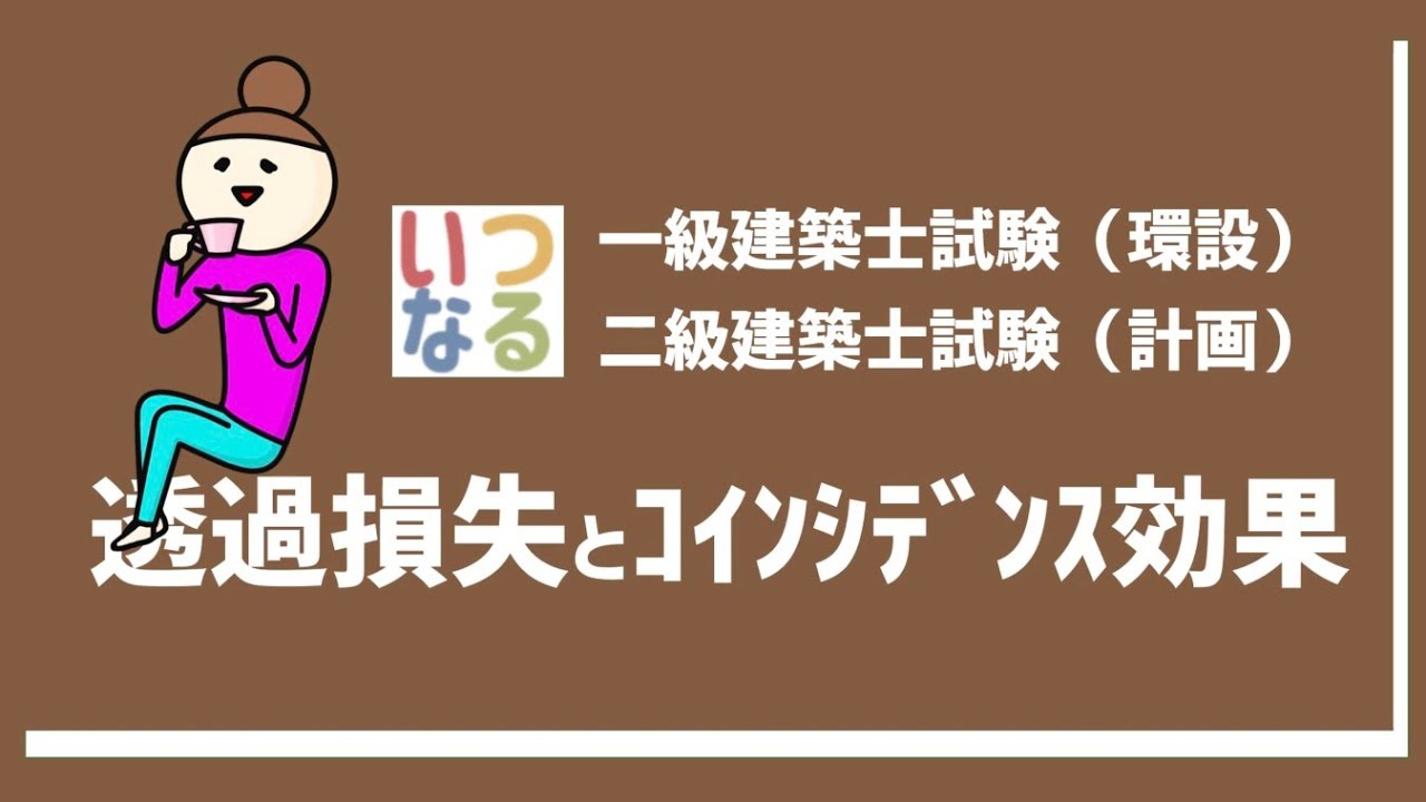一級建築士　二級建築士【025】環設　透過損失・コインシデンス効果