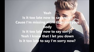 Justin Bieber - Sorry ( LYRICS VIDEO )