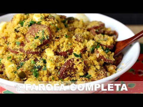 FAROFA com bacon e calabresa - Receitas de Natal