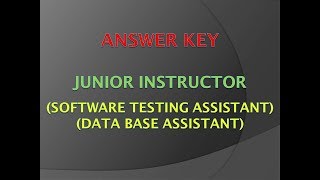 Junior Instructor Software Testing Assistant Answer Key