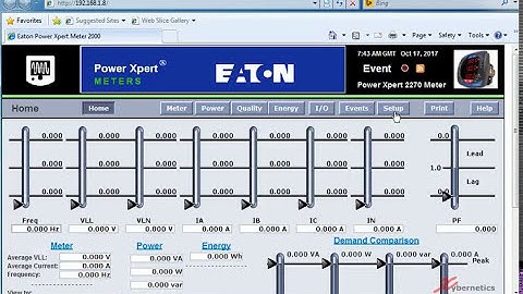 Eaton Xpert Meter 2000 PMX 2000 - How To Change Network Settings