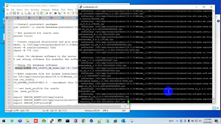 19c silent install on linux server.