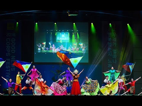 Korean perform Philippines Cultural Dance Tara na Tara na in 2018 IYF Good News Corps Festival