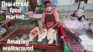 Amazing THAI STREET FOOD market walkaround Koh PHANGAN Thailand Jan 2022
