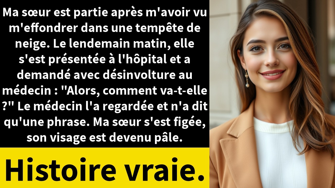 Ma sœur m'a laissée dans la neige, mais elle n'imaginait pas ce que j'allais découvrir. Un simple dossier médical a révélé le plus sombre des secrets de famille, et mon métier d'auditrice...