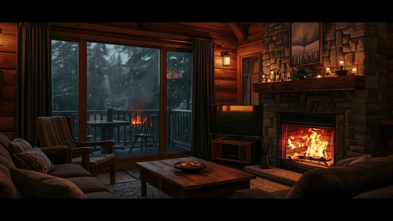 Cozy Cabin Fireplace Ambience for Sleep & Relax🔥