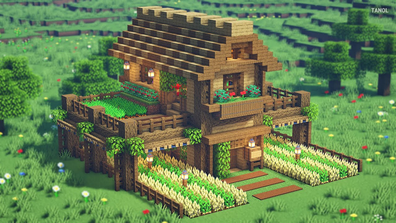Minecraft Inspiration on Instagram: “Stunning wooden survival house by  @folli_yt Follow:@minecr…