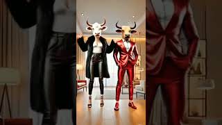 Calf Uses His Brain to Rescue Dad!#ai #shorts#bull#youtubeshorts