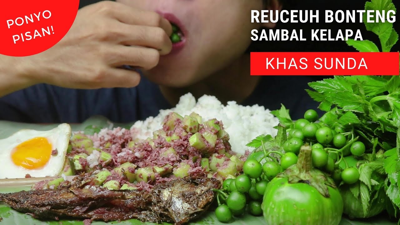 ASMR REUCEUH BONTENG SAMBAL KELAPA KHAS SUNDA (DIADUK SAMA NASI PULEN