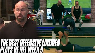 Former NFL Player \& Coach AQ Shipley Breaks Down The BEST O-Line Plays Of Week 9 | Pat McAfee Show