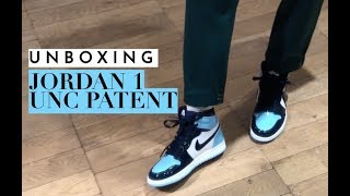 jordan 1 unc patent on feet