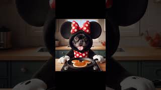 Mommy helping me Cook ! 🥞✨ #frenchie #frenchbulldog #pancakes #mickeymouse #disney #lifewithnapo