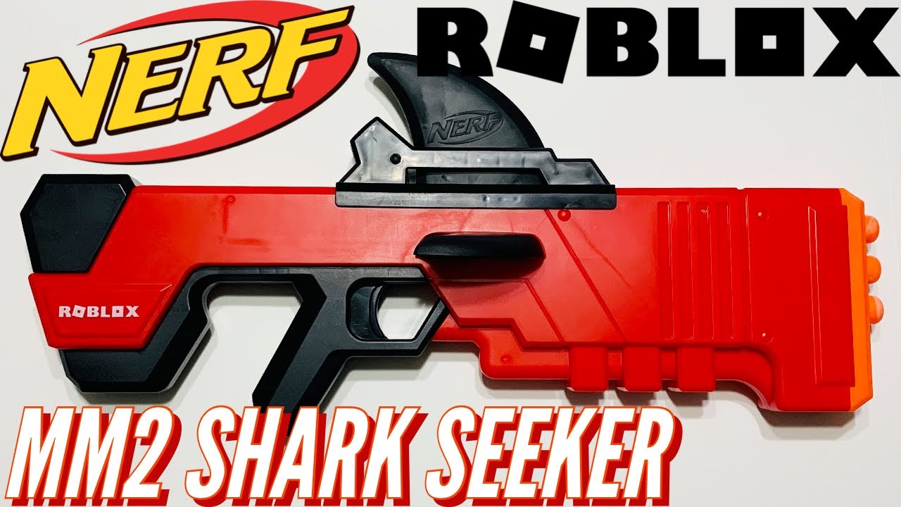 NERF Roblox MM2: Shark Seeker Dart Blaster, Shark-Fin Priming