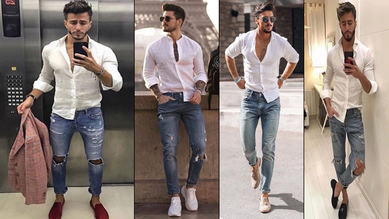 White Shirt Outfit Ideas Men 2021 | White Shirt And Jeans Outfit Men's 2021  | Men's Fashion 2021 - YouTube