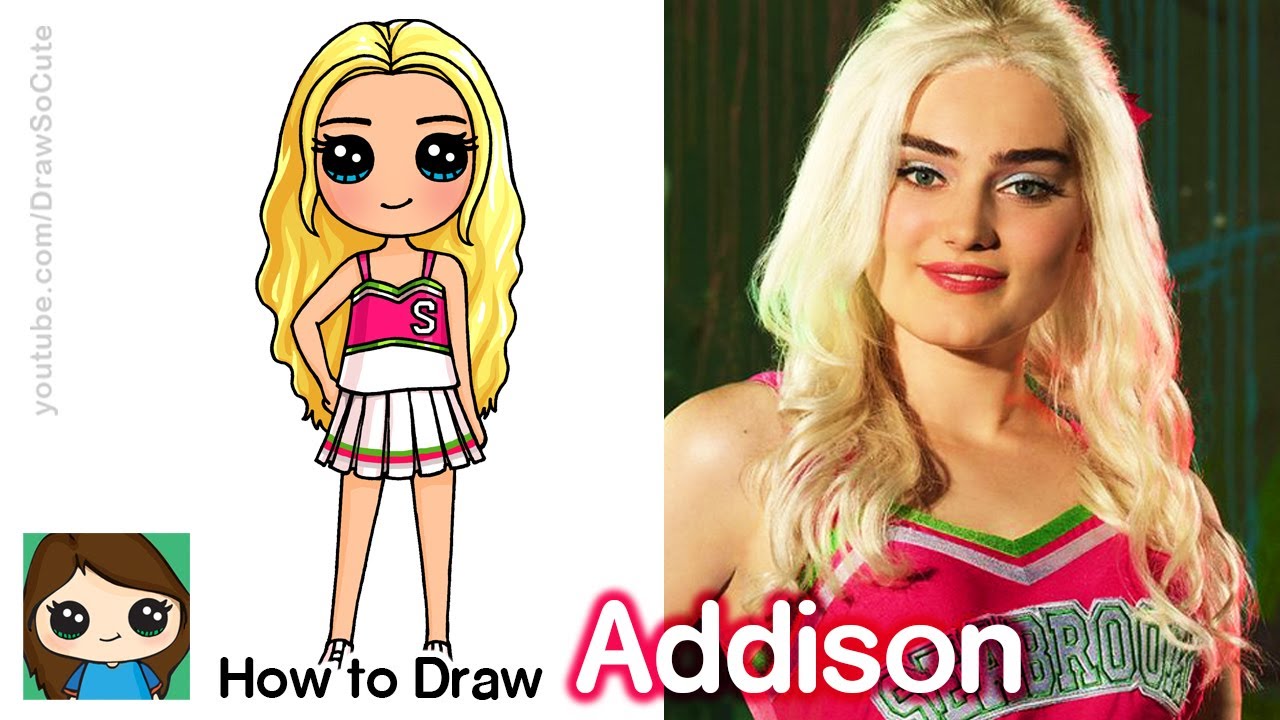 How to Draw a Cheerleader   Addison Disney Zombies