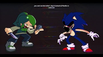 You cant run but Mitori sing it instead of Monika vs sonic.exe
