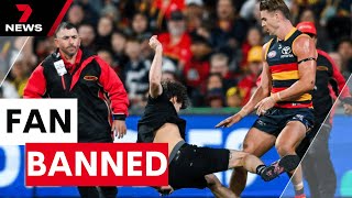 Adelaide Oval pitch invader banned after tackled by Crows players | 7 News Australia