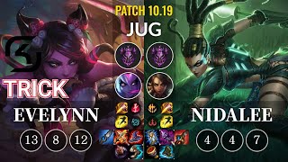 SK Trick Evelynn vs Nidalee Jungle - KR Patch 10.19