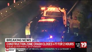 Crash in construction zone on I-77
