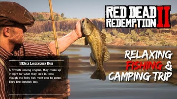 RDR2 Peaceful Fishing Trip | Overnight Camping, Walking & Riding | Relaxing Ambience