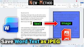 How To Save Word Document Text as JPEG | Save MS Word File As Image