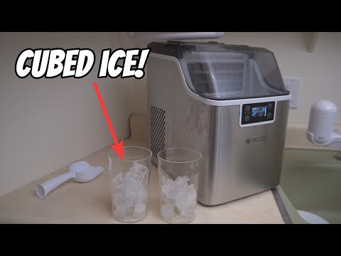 ecozy Nugget Ice Maker Countertop - Chewable Pellet Ice Cubes, 33 lbs Daily  Output, Stainless Steel Housing, Self-Cleaning Ice Machine with Ice Bags  for Parties, Kitchen, Bar, Office, Silver