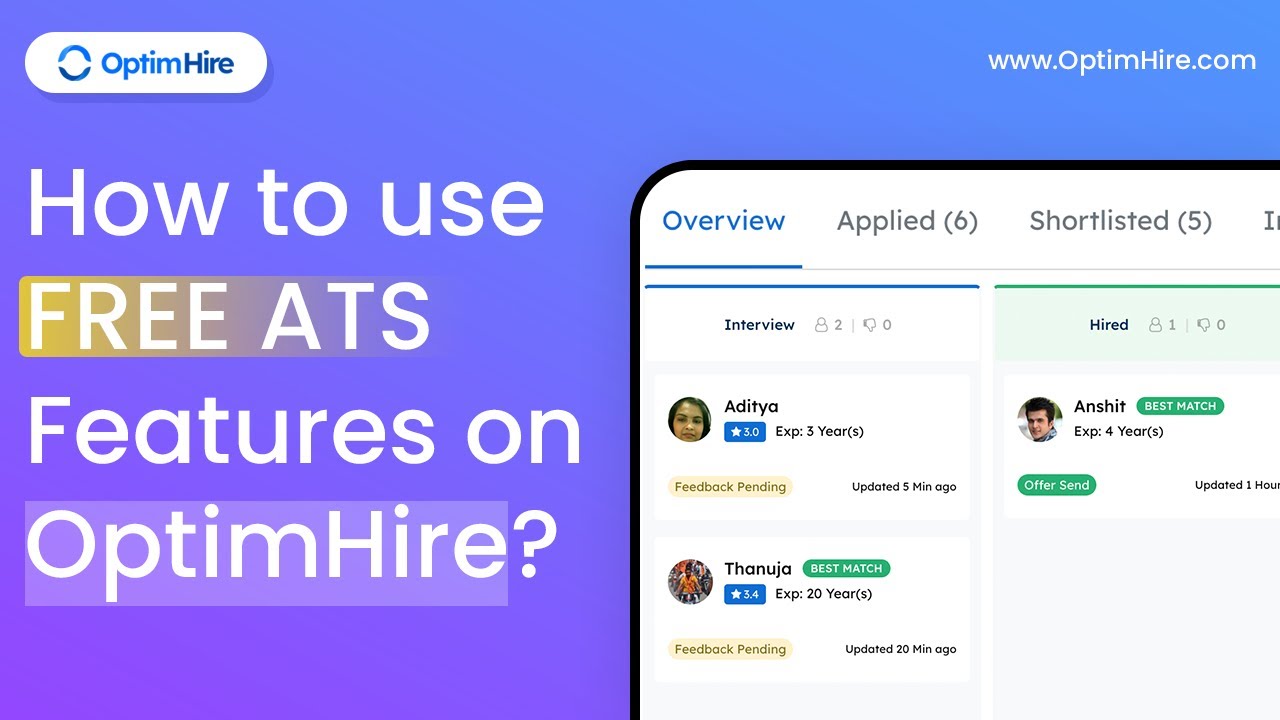 How to use the ATS Features for FREE on OptimHire? - YouTube