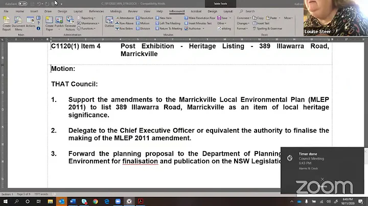 Inner West Council Ordinary Council Meeting - 10 November 2020