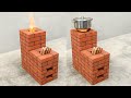 How to make a rocket stove from red bricks