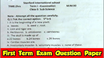Science Class 5th First Term Exam 2023 Question Paper Most Important Questions