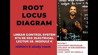 Root locus diagram. Linear control system.KTU EE303. Lecture 19. Module 4