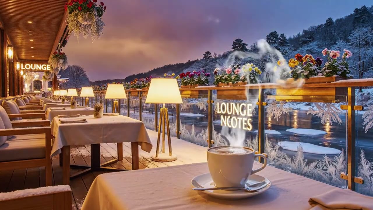 Winter Romance Jazz in 4K ☕ Snowy Café Ambience 2026 for Study, Focus & Sweet Relax Night