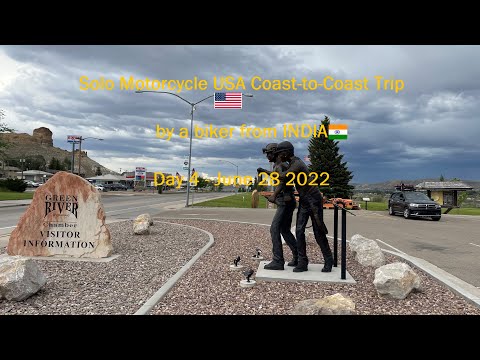 C2C Vid 4 2022 Solo Motorcycle USA Coast-to-Coast Trip -  Rawlins Wyoming, Rocky Mountains