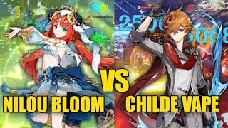 NILOU Bloom vs CHILDE Vaporize - DPS Comparison || Genshin Impact 3.6
