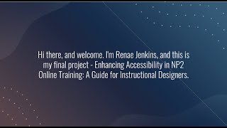 TxDLA Final Project - Enhancing Accessibility in Online Training RJenkins