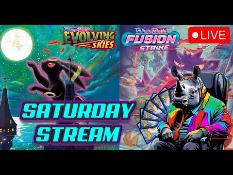 Live! Ripping Evo Skies x Fusion Strike Boosters x Card Giveaways Pokemon Pokemontcg Unboxing