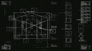 📡 Blueprint Schematic HUD Animation 10 Hour Screensaver Mission Control Console
