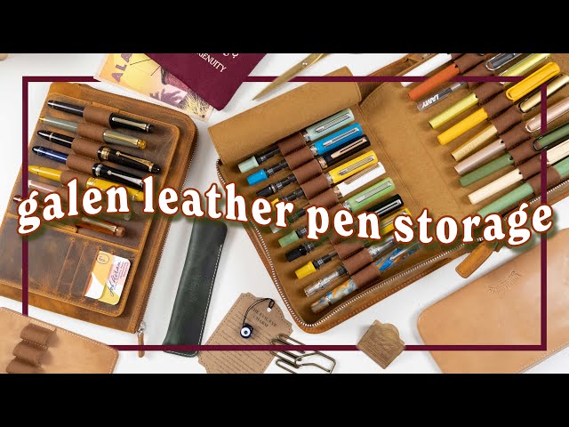 Galen Leather Co. Pen Storage | 40 Slots Pen Case & Writer's Bank